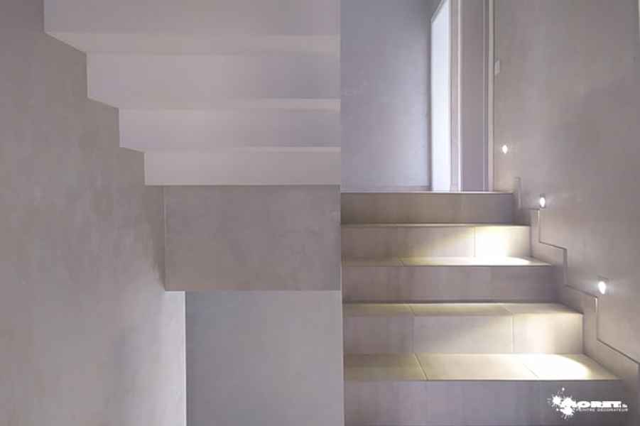 beton cire chaux argil naturel ecologique clair escalier epure artisan peintre decorateur moret
