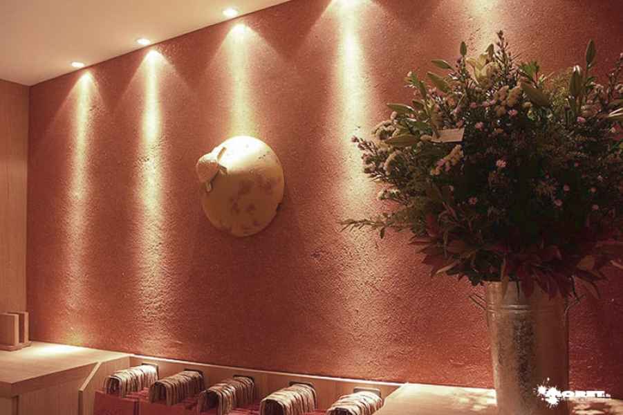 resultat peinture chaux naturel crepis coloration corail application brosse artisant peintre decorateur moret