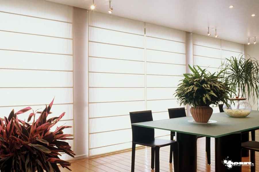 installation stores americains diaz clairs sur mesure salle manger entreprise decorateur interieur moret
