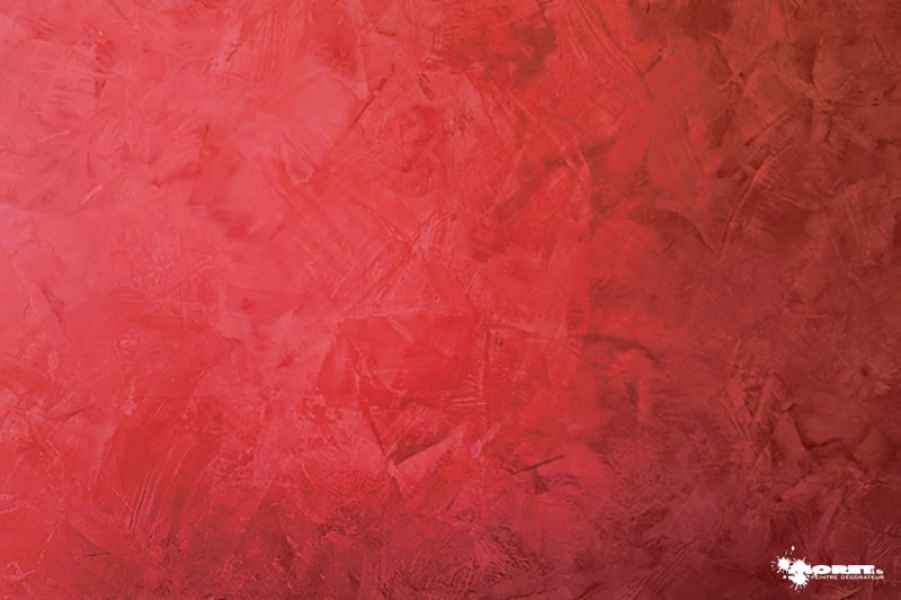 peinture stucco veneziano coloration rouge fraise artisan peintre decorateur moret